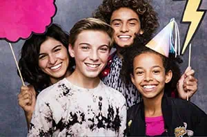 Group of teens with Invisalign clear aligners